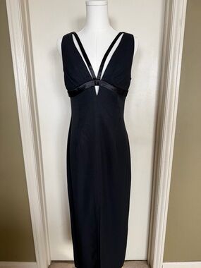 Vintage 90s Al That Jazz Black Evening Midi Dress Size 7/8